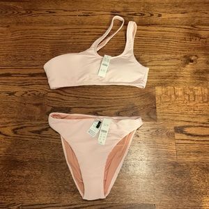 J crew NWT double one side bikini top and bottom (small top XS small bottom) SET